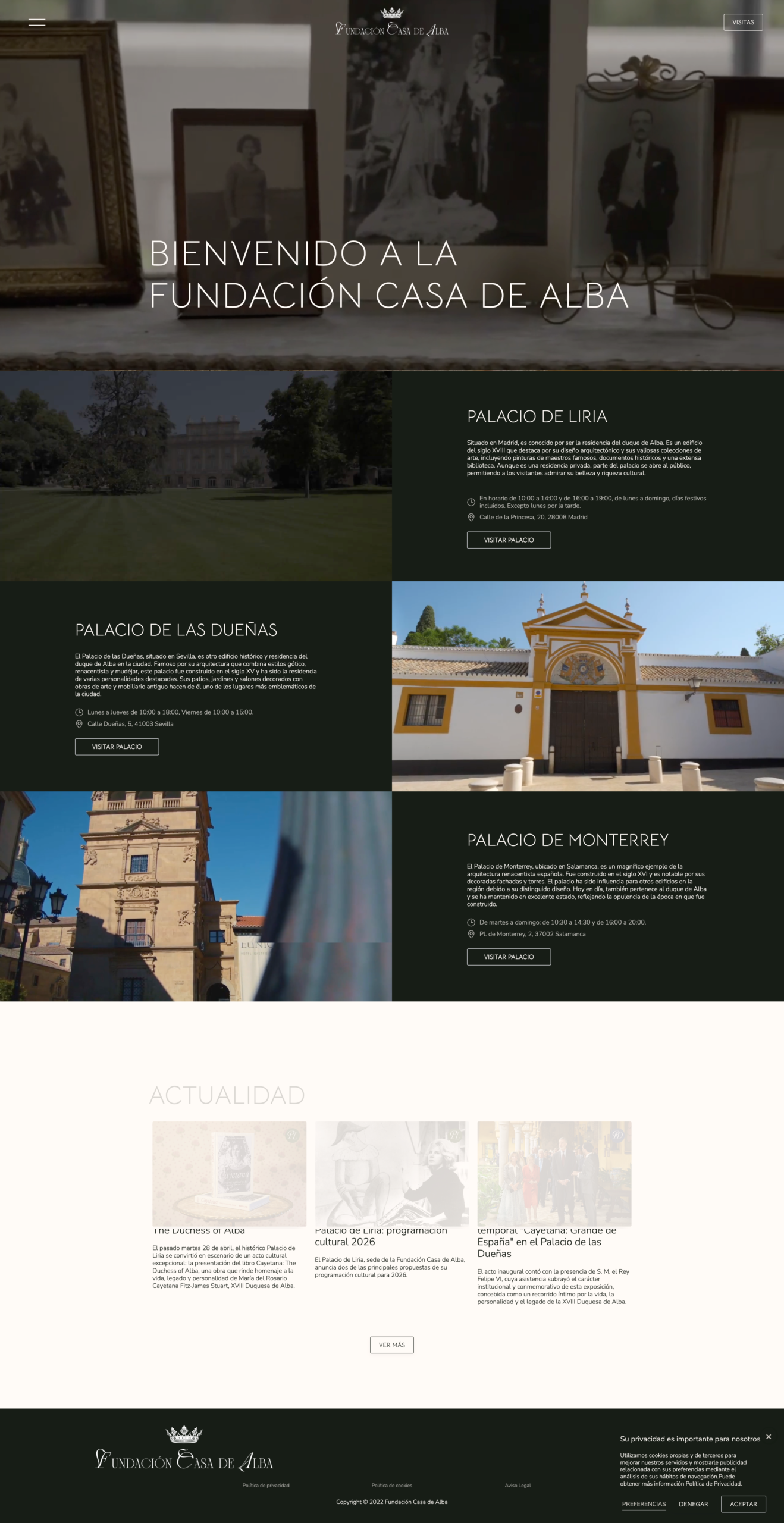 Web Fundación Casa de Alba